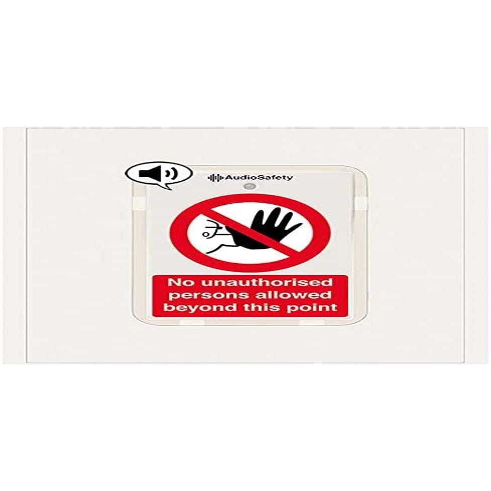 V Safety No Unauthorised Persons - Talking Safety Sign - 225x336mm - 1mm Rigid Plastic