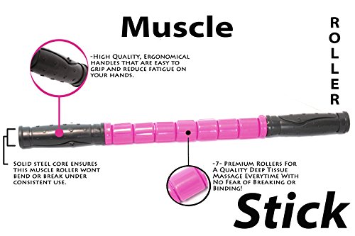 The Muscle Stick Original Muscle Roller | Muscle Roller Stick - The Stick All Purpose for Newbies - Original Pink - Thumbnail 2