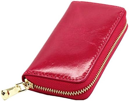 Myzin Top Genuine Leather Zipper Key Case/Key Holder Purse Bag with Card slots