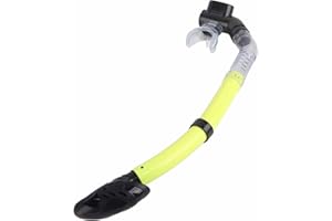 Silicone Full Dry Snorkel with Rotatable Pipe Buckle for Swimming Diving, FoodGrade Material, Double Orifice Discharge Valve,