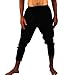Bbalizko Men's Ankle Cuff Renaissance Pants Medieval Viking Navigator Trousers with Drawstrings