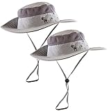 The Friendly Swede Sun Hats 2-Pack - Safari Hat for Men Women and Children, Outdoor Boonie Hat, for Camping, Fishing, Summer, Gardening