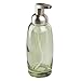 mDesign Refillable Glass Foaming Hand Soap Dispenser - Foam Soap Pump Bottle Container for Bathroom Counter Top - Decorative Foam Soap Dispenser - Malloy Collection - Green/Brushed Chrome