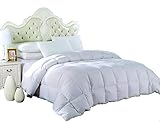 Royal Hotel's Queen Size Light Down-Comforter 650-Fill-Power 100 % Cotton Shell 300TC - Stripe White