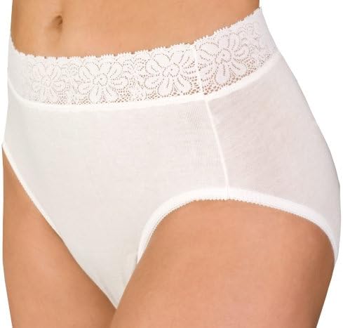 Wearever Lace Trimmed Waist Unique-Dri Incontinence Cotton Panty Medium (Hip: 38-40) White