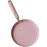Hemoton 13.38 Inch Aluminum Non-Stick Pan for Omelets and Pancakes Dual Use Healthy Frying Pan with Quick Heat and Dishwasher Safe Design