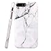 BWISH iPhone 8 Plus Case,White Marble Design Durable Slim Shockproof Flexible Smooth TPU Soft Case Rubber Silicone Skin Cover Tempered Glass Screen Protector for Apple iPhone 7 Plus 2016 iPhone 8 Plus