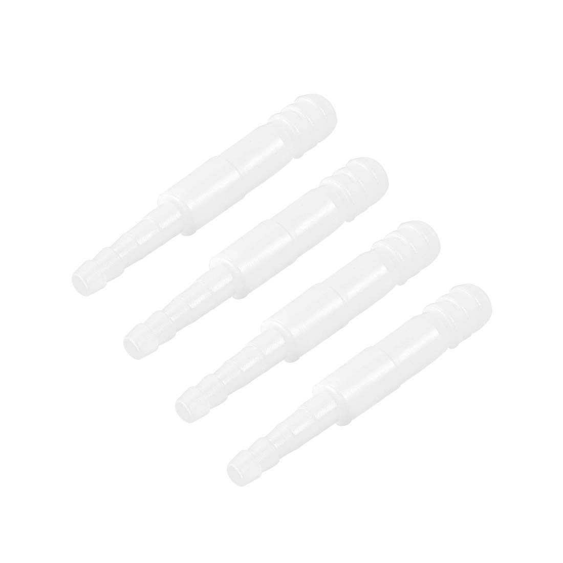sourcing map Aquarium Air Valve Connector Straight Clear White Plastic Inline Tubing 4mm to 8mm 4Pcs