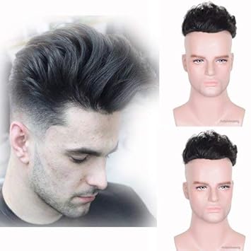 Amazon Com Auspiciouswig Natural Human Hair Pieces Men S Toupee