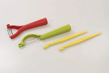TUPPERWARE Universalschäler rot D119 (1)+Schälfix grün D82 (1)+Orangenschäler(2)