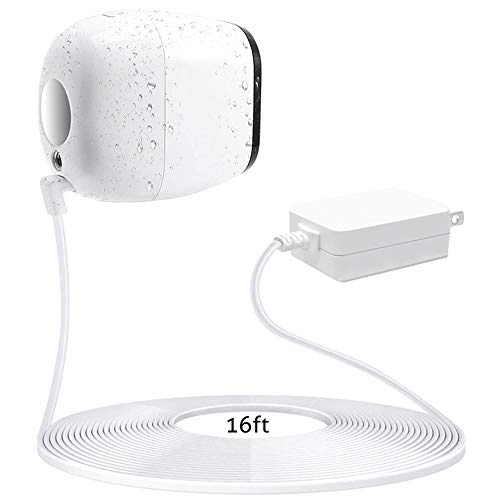 Weatherproof Outdoor Quick Charge 3.0 Power Adapter, Continuously Power Supply Compatible with Arlo Pro, Arlo Pro 2 and Arlo Go, 16.4 ft/5 m Long and Thin Cable