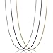 LOLIAS 3 Pcs 1MM Stainless Steel Box Chain Necklace for Women Thin Necklace, 18IN-30IN