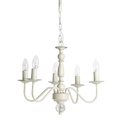 Litecraft Ivory Taupe Classic Style 5 Arm Ceiling Light