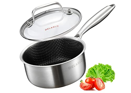 DELARLO Tri-Ply Hybrid Stainless Steel Sauce Pan