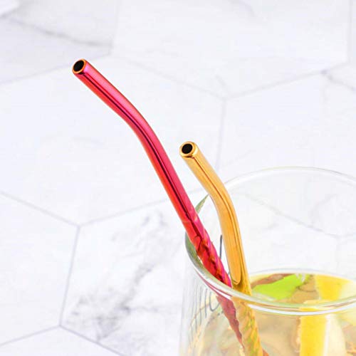 GuDoQi 6 Pack Drinking Spoon Straws 8.5 inch Stainless Steel Reusable Mixing Twisted Straws Spoon Suitable for Coffee Milkshake (Rose Gold) - Thumbnail 5