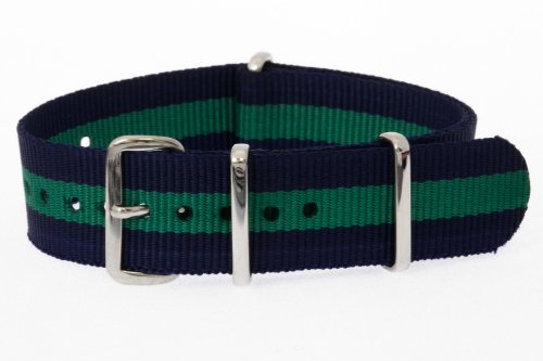 20mm [ Blue Green ] James Bond Nylon Nato Watch Band Military Strap G10