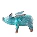 NOVICA Artisan Handmade Ceramic Figurine of Winged Blue Pig from Thailand Sculpture Animal Themed NAT Geo Gifts [3.5in H x 3in W x 5.5in D] ' Blue Flying Pig'