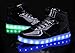 MOHEM ShinyNight High Top LED Shoes Light Up USB Charging Flashing Sneakers Shining Black