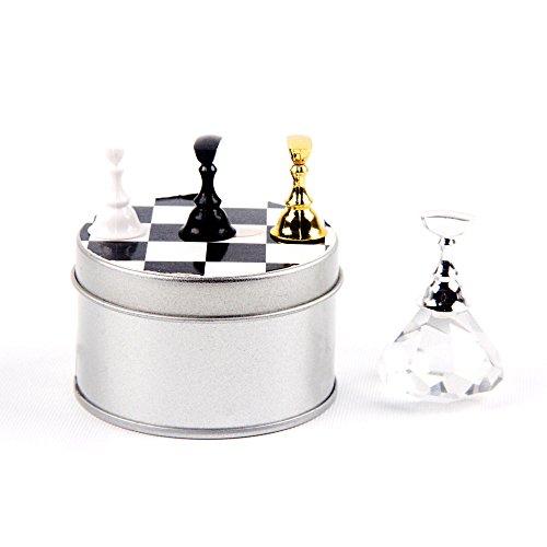 BQAN 12Pcs Chess Board Magnetic Nail Tip Crystal Stand Set Salon Display Holder Set