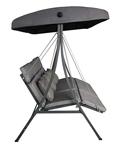 3 Sitzer Hollywoodschaukel Vippe grau - Gartenschaukel - Schaukel zum Sitzen und Entspannen - einfache Montage - bis 240 kg belastbar – Bild 6