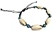 Bijoux De Ja BDJ Handwoven Turquoise-Blue Beads Cowrie Shell Wax Cord Bracelet Anklet 8.5-11 Inches