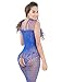 Deksias Fishnet Bodystocking Plus Size Crotchless Bodysuit Lingerie for Women (one Size, Blue)