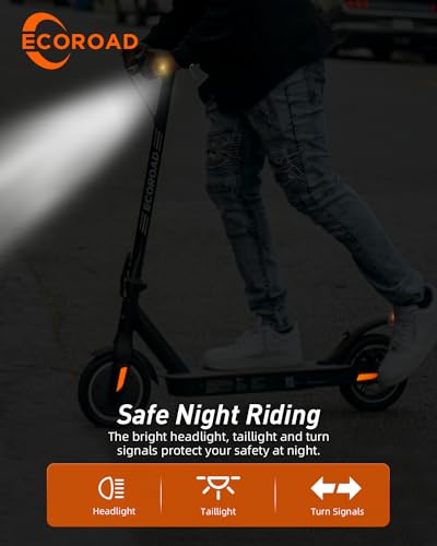 ECOROAD Electric Scooter EC6, 400W Peak Motor & 19 MPH Adults Commuting Scooters, 15 Miles Long Range Electric Kick Scooters, 8.5
