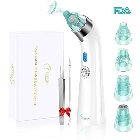 BESTOPE Mitesserentferner Porenreiniger Mitesser Sauger Porenreiniger Set Akne Entferner Gerät Poren Reiniger mit 4 Austausch