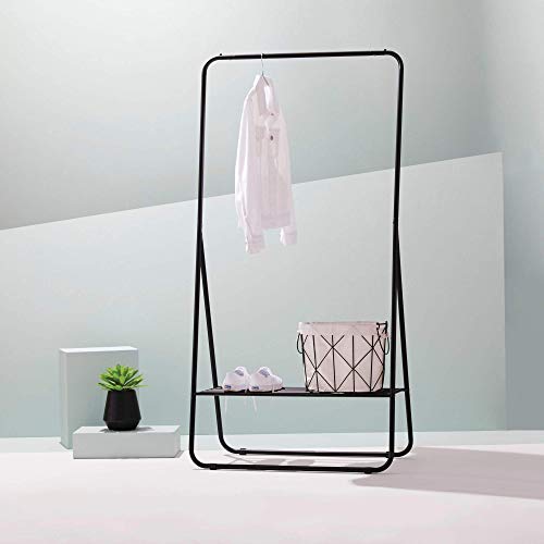 Type A Stationary Clothing Rack with Shoe Shelf Garment Rack for