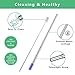 Telescopic Re-usable Stainless Steel Metal Straws, Yoelike 2 Pack Portable Travel Drinking Straw with Case, Cleaner Brush, Keychain, Carabiner, Silicone Tips for Drinking Water, Smoothie, Juice