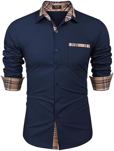 Perry Ellis Men's Short Sleeve Solid Twill Shirt - Untucked Length, Slim Fit, Lightweight Fabric