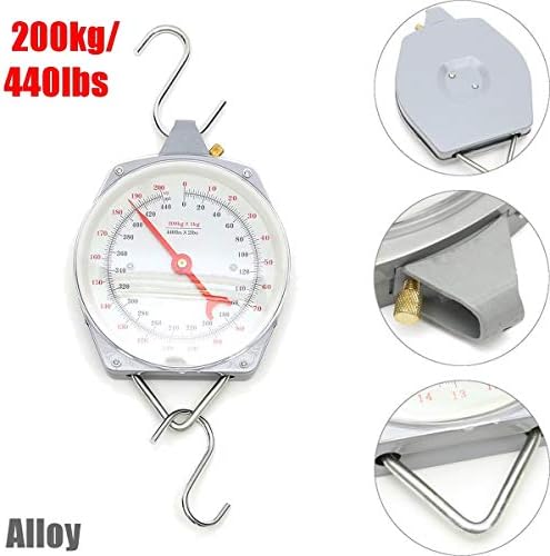 AFCN Hanging Scales 200Kg 440lbs Alloy Capacity Scale Mechanical Mechanical With 2 Hook