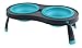 Dexas Popware for Pets Double Elevated Pet Feeder, Large, Gray/Blue