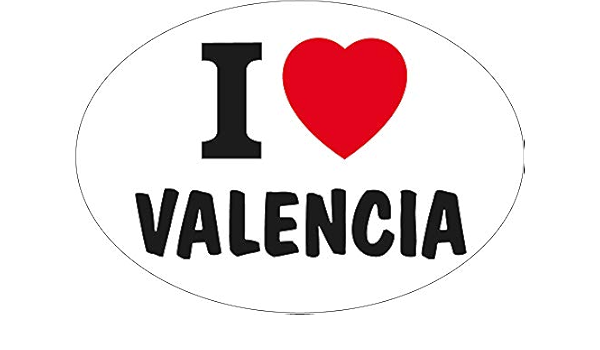 Artimagen Pegatina Oval Corazón Valencia 80x60 mm. : Amazon ...