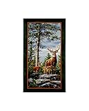 Deer Mountain Deer 23.5in Panel Evergreen Fabric
