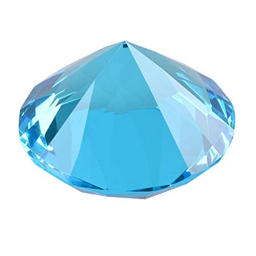 LONGWIN 50mm (2") Crystal Faceted Diamond Paperweight Wedding Favor Home Decor (Light Blue) - Thumbnail 2
