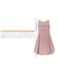 Emma Riley Vestido de rayas para niñas con falda plisada línea A