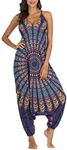 CBTLVSN Womens African Jumpsuit Comfy Loose Harem One Piece Rompers