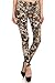 Leggings Depot NEW High Waist Popular Print Women's Leggings Pants Style Batch4 (Beige Floral)