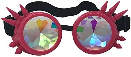 Steampunk Costume Pink Spiked &amp; Kaleidoscope Goggles Victorian Gothic Accessories