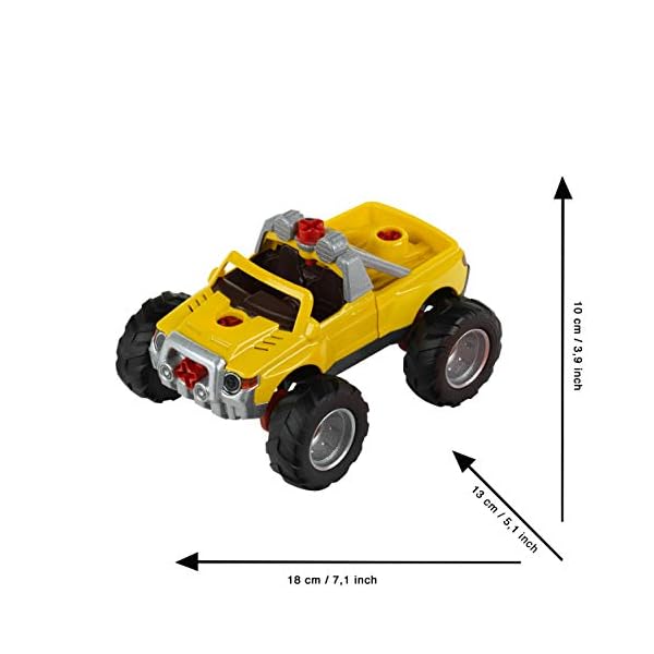Theo Klein 8168 Bosch Truck Set, 3 in 1 I Konstruktionsset für 3 LKW-Modelle I Inkl. batteriebetriebenem Spiel… – Bild 5