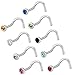 18g Surgical Steel 2.5 mm CZ Crystal Nose Ring Screw