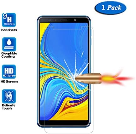 [1 Pack] Hfly for Galaxy A7 2018 Screen Protector (6.0"), Samsung Galaxy A7 2018 Protective Film - HD Tempered Glass Screen Protector Anti-Scratch