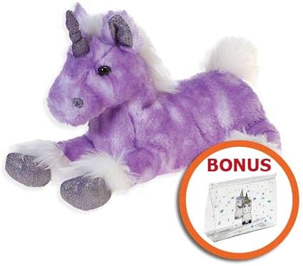 Amazon.com: HM Toys - Unicornio de peluche, color morado con purpurina, diseño de unicornio de felpa, 10.0 in: Toys \u0026 Games