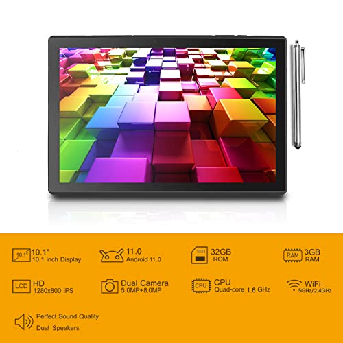 CWOWDEFU Tablet 10 inch with Case Android 11 Tabletas 3GB RAM 32GB