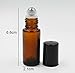 8pcs Amber Brown 5ml Roll on Thick Glass Bottle Lot Essential Oil Steel Metal Roller Ball for Travel Must