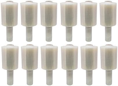 5" x 1000' Roll -80 Gauge Thick + Hybrid technology with Dispenser, 12 Pack Stretch Packing Wrap, Plastic Pallet Shrink Film, Clear (12 Pack)