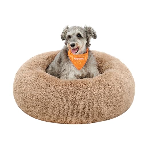 Feandrea Dog Bed, Fluffy Calming Pet Bed, Soft Long Plush, 70 cm