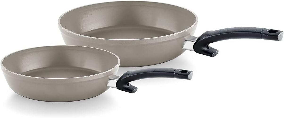 Fissler Ceratal® Comfort Pfannen-Set 2-teilig (24 + 28 cm, Grau) – Made in Germany, Keramikpfannen hergestellt ohne PFAS/PTFE, CookStar® Boden, Induktion [Exklusive bei Amazon] 2