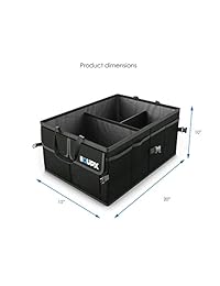 Equipx   Organizador de maletero para coche, SUV, camión de alta calidad   duradero almacenamiento plegable de carga   Tiras inferiores antideslizantes para evitar deslizamiento plegable con cubierta impermeable